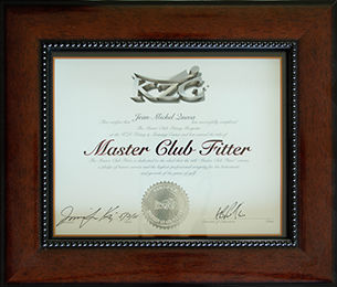 Le diplôme de Master Clubfitter témoigne  de l’intervention faite par QUEVA Clubfitting au symposium professionnel 2011 aux Etats-Unis 